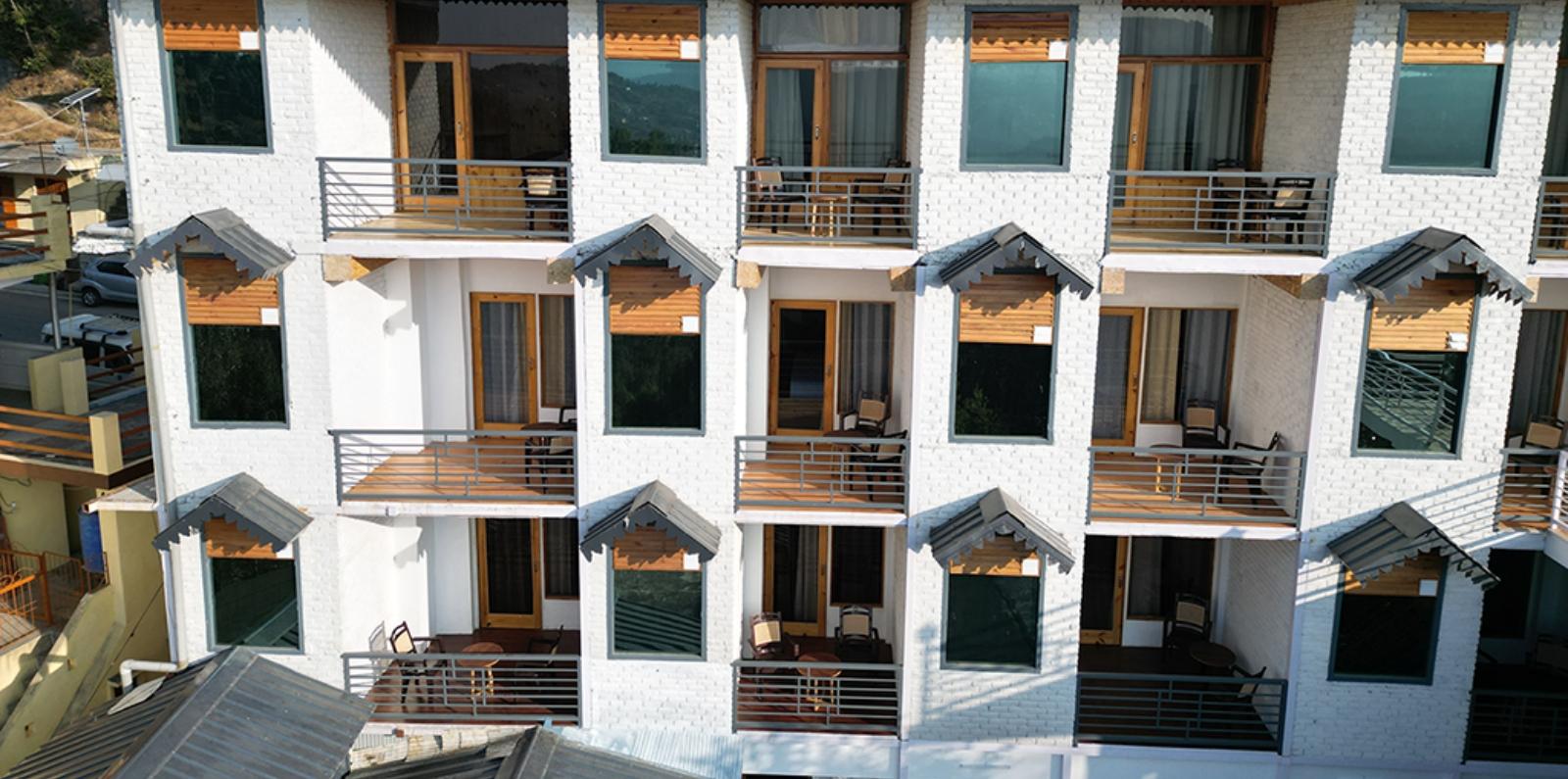 Beautiful mountain view from hotel balcony